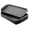Cedilis 12 Pack Plastic Fast Food Trays for Eating 17IN x 117IN Black Restaurant Serving Trays with Handles Rectangular Cafeteria Tray for Coffee Parties Lunch Table Kitchen Non Skid