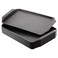 Cedilis 12 Pack Plastic Fast Food Trays for Eating 17IN x 117IN Black Restaurant Serving Trays with Handles Rectangular Cafeteria Tray for Coffee Parties Lunch Table Kitchen Non Skid