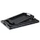 MDLUU Set of 3 Plastic Serving Trays with Cutout Handles Rectangle Butler Tray for Breakfast in Bed Coffee Table Kitchen Countertop Wood Grain Finish
