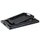 MDLUU Set of 3 Plastic Serving Trays with Cutout Handles Rectangle Butler Tray for Breakfast in Bed Coffee Table Kitchen Countertop Wood Grain Finish