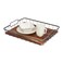iDesign The Ra Safford Collection Acacia Wood and Wire Serving Tray 145 x 75 x 32