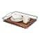 iDesign The Ra Safford Collection Acacia Wood and Wire Serving Tray 145 x 75 x 32
