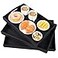 AKKAJJ 3 Pack Bamboo Serving Trays with Handles Rectangular Kitchen Food Tray for Eating Dinner Trays for Eating on Couch Wood Serving Platter for Breakfast Tea Bar Restaurant Party or Bed Black