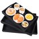 AKKAJJ 3 Pack Bamboo Serving Trays with Handles Rectangular Kitchen Food Tray for Eating Dinner Trays for Eating on Couch Wood Serving Platter for Breakfast Tea Bar Restaurant Party or Bed Black