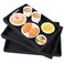 AKKAJJ 3 Pack Bamboo Serving Trays with Handles Rectangular Kitchen Food Tray for Eating Dinner Trays for Eating on Couch Wood Serving Platter for Breakfast Tea Bar Restaurant Party or Bed Black
