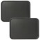 CURTA 2Pack Restaurant Grade NonSlip Tray NSF 22 Inch x 16 Inch Plastic Rubber Lined Rectangular Serving Tray Black