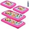Leitee 4 Pcs Inflatable Ice Serving Bars Buffet Serving Tray Drink Cooler for Pool Party Inflatable Ice Tray Floating Food Drink Containers with Drain Plug and a Hand Pump 2 Sizes Pink