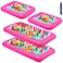 Leitee 4 Pcs Inflatable Ice Serving Bars Buffet Serving Tray Drink Cooler for Pool Party Inflatable Ice Tray Floating Food Drink Containers with Drain Plug and a Hand Pump 2 Sizes Pink