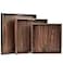MAGIGO Set of 3 Large Square Solid Black Walnut Wood Ottoman Tray with Handles Serve Tea Coffee Classic Wooden Decorative Serving Tray 161412