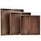 MAGIGO Set of 3 Large Square Solid Black Walnut Wood Ottoman Tray with Handles Serve Tea Coffee Classic Wooden Decorative Serving Tray 161412