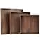 MAGIGO Set of 3 Large Square Solid Black Walnut Wood Ottoman Tray with Handles Serve Tea Coffee Classic Wooden Decorative Serving Tray 161412