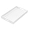 MUKEEN Glossy White Sturdy Acrylic Serving Tray with Handles 12x20x2H Inches Spill Proof Decorative Trays Countertop Organizer for Ottoman Coffee Table Nightstand sidetable Breakfast Tea Food