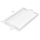 MUKEEN Glossy White Sturdy Acrylic Serving Tray with Handles 12x20x2H Inches Spill Proof Decorative Trays Countertop Organizer for Ottoman Coffee Table Nightstand sidetable Breakfast Tea Food