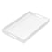 MUKEEN Glossy White Sturdy Acrylic Serving Tray with Handles 12x20x2H Inches Spill Proof Decorative Trays Countertop Organizer for Ottoman Coffee Table Nightstand sidetable Breakfast Tea Food