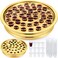 Zhehao 1 Pcs Communion Trays for Churches Set Church Supplies Plates for Church with Disposable Cups Gold
