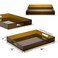 ATZYmolin 16x12 Large Acrylic Serving Tray Decorative Ottoman Coffee Table Vanity Tray Tea Fruit Platter Snack Appetizer Dessert Drink with Handles for Bar Kitchen Party Amber