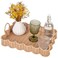 GRANNY SAYS Scalloped Edge Rectangle Wicker Serving Tray Coffee Table Tray Serving Trays with Handles Decorative Tray for Entryway Coffee Table Woven Tray for Serving 15 11 2
