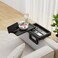 Wealone Mini Black Couch Arm Table for Narrow Armrest Sofa Arm Tray with Storage Box Rotating Tabletop Phone Stand Adjustable Sofa Arm Table Clip for Snacks or Dining Width of Armrest 17 Inch