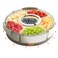 riyeloi Divided Serving Tray with Lid and Handle Stackable Snackle Box Container for Fruits Candy Organizer Portable Spinning Rounded Veggie Tray for Kitchen Party Trave and Picnic1 PACK