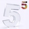 RUFHVTY 11 Acrylic Number Charcuterie Box Reusable Fillable Alphabet Number Shaped Form Tray for Birthday Anniversaries Party Decorative Serving Plates Display Candy Cake 5