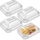 Tiangrid 4 Pack Clear Acrylic Serving Tray with Dome Lid Rectangular Food Tray for Cake Dessert Buffet Serving Food Banquets Parties Restaurant Display1083 x 846 x 559 in