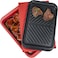 ECOIOU Grilling Prep and Serving Tray with Lid BBQ Deep Tray for Marinating Raw and Cooked Food Melamine Serving Trays for Food Black and Red