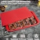 ECOIOU Grilling Prep and Serving Tray with Lid BBQ Deep Tray for Marinating Raw and Cooked Food Melamine Serving Trays for Food Black and Red