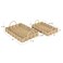 Household Essentials Woven Seagrass Scalloped Rectangular Trays Set of 2 Natural