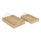 Household Essentials Woven Seagrass Scalloped Rectangular Trays Set of 2 Natural