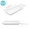 AMGBZT Serving Tray Platter Rectangle 4 Pcs Long Narrow Food Tray for Veggie Fruit Snack Dessert Plastic White Food Trays for Party Supplies Display Rectangular Platters for Serving Food BPA Free