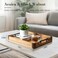 YaTriunfo Wood Serving Tray with Handles 17x13 Large Decorative Ottoman Tray for Coffee Table Walnut and Acacia Wooden Serving Trays for Party Home Decor Rectangular Platters with 3 Silicone Mats
