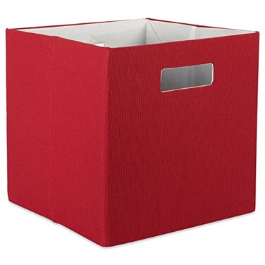 DII Collapsible Polyester Storage Cube Solid Lightweight and Durable Small Square 11x11x11 Rust