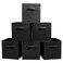 PowerKing Collapsible Storage Cubes with Handles Fabric Foldable Bins for Closet Shelves Durable Organization Storage Bins 105 x 11 x 105 6 Pack Black