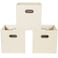 Yunkeeper Yunkeeeper storage bins Cubes Fabric Cube Organizer with Handle Foldable Cube Bins for Cloth or Accessary Storage 11x11x11 Set of 3 Creamy White