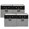 FinishingBo 13x13x13 Inches Fabric Storage Bin with Handles Cube Storage Bins Storage Baskets for Organizing Shelf Home Closet4 Pack Black and Grey