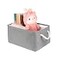 LordCom Storage Bins with Sturdy Cotton Handles1 Pack Fabric Storage Baskets for Organizing use for Office Home Book Clothes Toys Closet Boxes Large Grey 157x118x79 inches