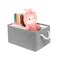 LordCom Storage Bins with Sturdy Cotton Handles1 Pack Fabric Storage Baskets for Organizing use for Office Home Book Clothes Toys Closet Boxes Large Grey 157x118x79 inches