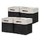 DULLEMELO Storage Baskets 13 Inch Cube Storage Bins for Shelves Closet Storage Foldable Linen Closet Organizers Storage Baskets for Closet Storage 4 Pack 13 WhiteBlack