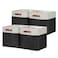 DULLEMELO Storage Baskets 13 Inch Cube Storage Bins for Shelves Closet Storage Foldable Linen Closet Organizers Storage Baskets for Closet Storage 4 Pack 13 WhiteBlack