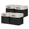DULLEMELO Storage Baskets 13 Inch Cube Storage Bins for Shelves Closet Storage Foldable Linen Closet Organizers Storage Baskets for Closet Storage 4 Pack 13 WhiteBlack
