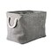 DII Collapsible Variegated Polyester Storage Bin with Cotton Handles Small Gray