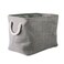 DII Collapsible Variegated Polyester Storage Bin with Cotton Handles Small Gray