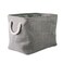 DII Collapsible Variegated Polyester Storage Bin with Cotton Handles Small Gray