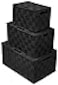 Sorbus Set of 3 Black Woven Storage Baskets with Lids Mesh HandWoven Bins for Closet Shelf and Linen Organization Variety Pack