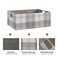 LaMor&Atilde;&copy;e LaMore Fabric Storage Bin Box Collapsible Cotton Linen Storage Cube with Wooden Handles Rectangular Decorative Home Organizer Clothes Blanket Basket Light Gray Plaid Medium