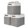 DULLEMELO Storage Baskets 17 inch Large Basket for Blanket Living Room Foldable Storage Bins Baskets for Organizing 3 Pack Blanket Storage Baskets Organizer for HomeOfficeClosetWhiteGrey