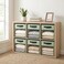 DECOMOMO Storage Bins Cube Storage Bin with Window Fabric Storage Cubes for Shelves 11 6pcs Green