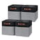 Temary Storage Baskets Fabric Storage Cubes 4 Pack Basket for Organizing Collapsible Cloth Baskets with Handles for Shelves Closet BlackGray