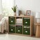 DECOMOMO Storage Bins Cube Storage Bin with Labels Fabric Storage Cubes for Shelves 105 x 11 6pcs Olive Green