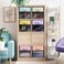 Sorbus 11 Inch Storage Bins with Clear Window 6 Foldable Baskets for Organizing Clothes Toys Books Sturdy Collapsible Fabric Storage Cubes with Handle Storage Baskets for Shelves Closets